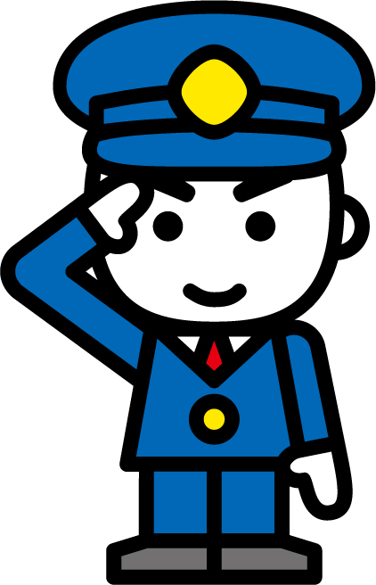 制服を着た消防士が敬礼しているイラスト