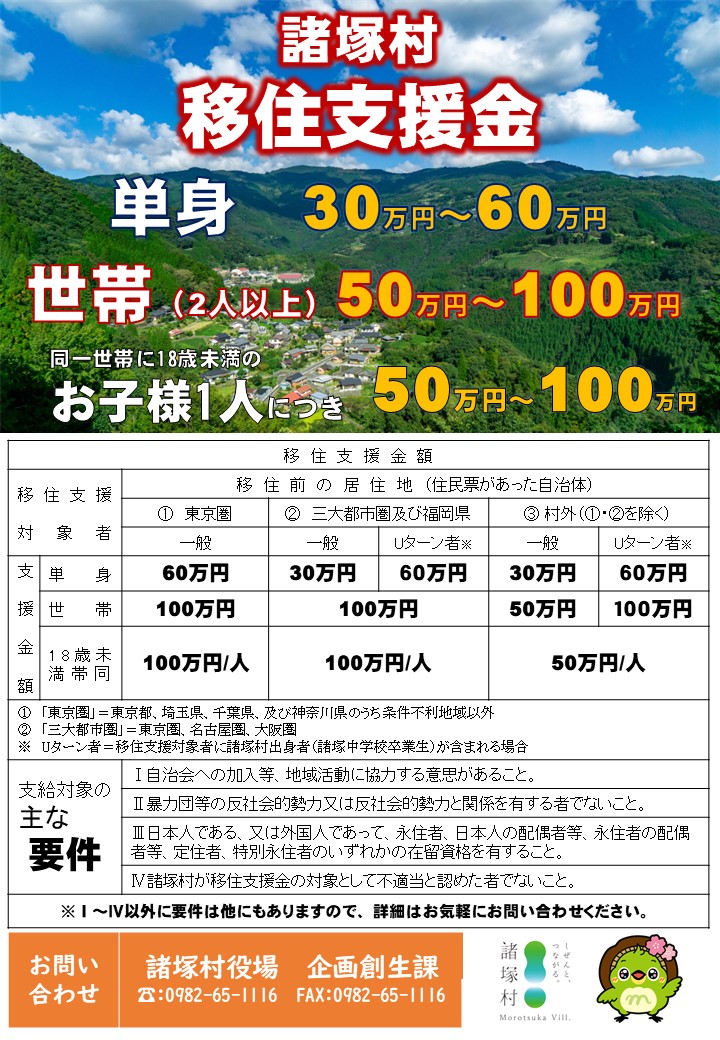 移住支援金チラシ 表